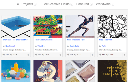screengrab of behance website