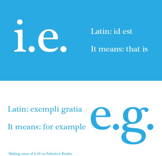 Definistions for i.e. and e.g.