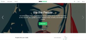 Screenshot of the Kickstarter crowdfunding website