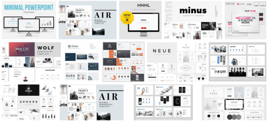 Google Image Search for minimal PowerPoint presentation templates. This is just for inspiration.
