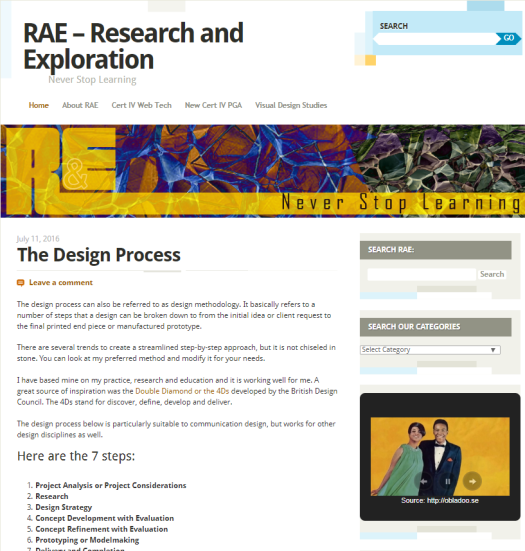 Screenshot of RAE - Research and Exploration.