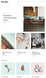 Screenshot of demo version for WordPress theme Perle by Nudge Themes
