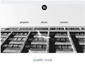 screenshot of landing page for Wix template "Graffiti Artist"