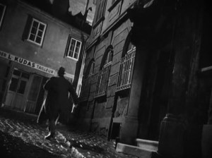 Scene from film 'The Third Man' using the Dutch Tilt camera angle.